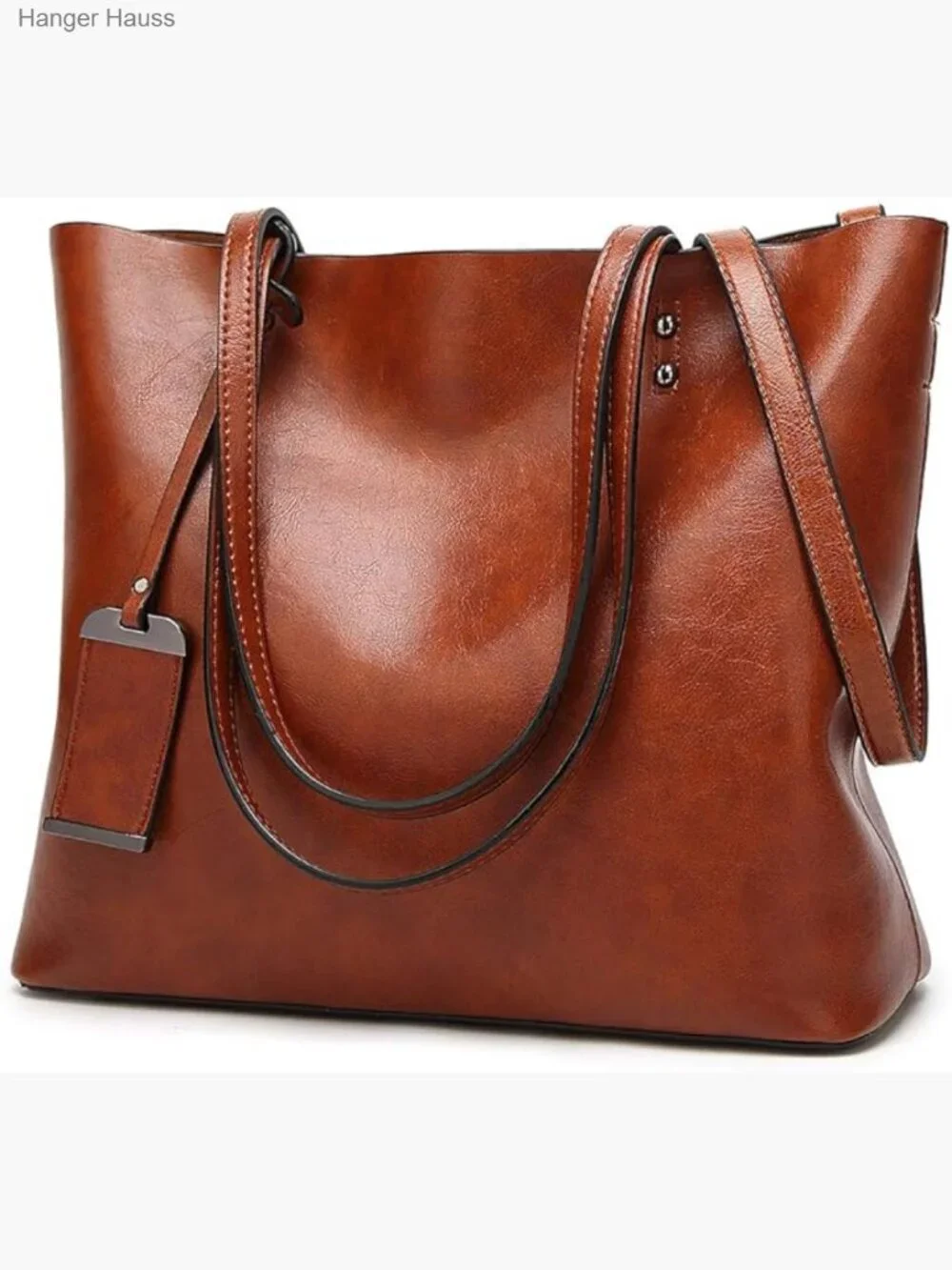 Greased Leather Satchel Tote Handbag Crossbody Shoulder Bag Purse
